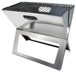 Camp4 Faltbarer Holzkohlegrill, 44x36x28cm, Stahl, Schwarz