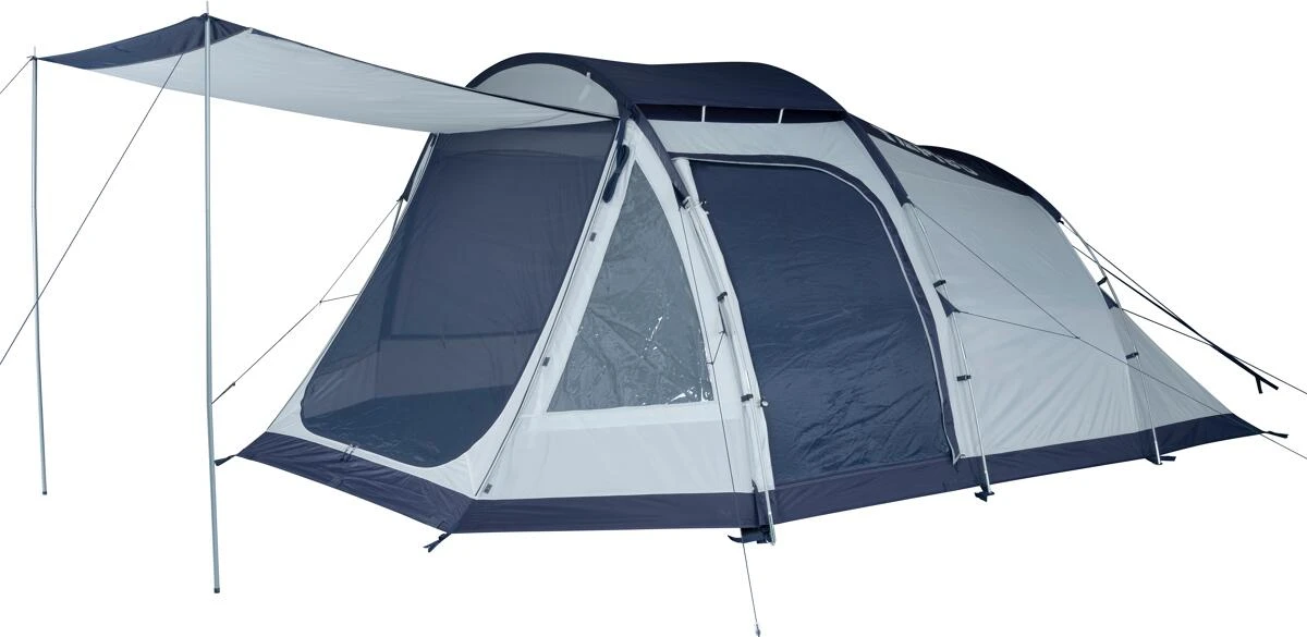 Tambu Poribar Familien Tunnelzelt, 5 Personen, 455x320x190cm, Grau/blau