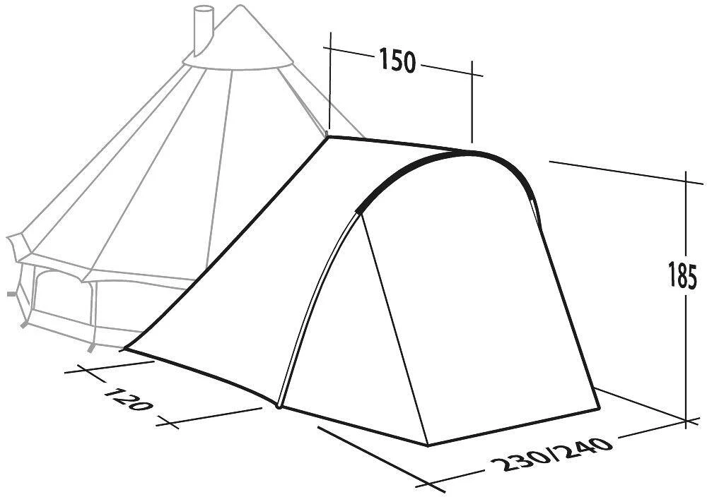 Robens Tipi Extension PRS Vorbau, 240x120cm, Dunkelgrün – Bild 7
