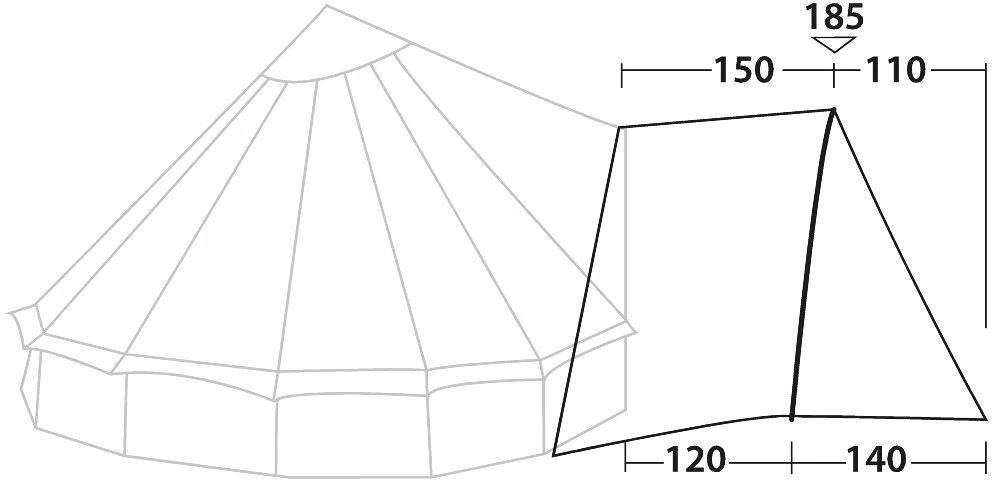 Robens Tipi Extension PRS Vorbau, 240x120cm, Dunkelgrün – Bild 9