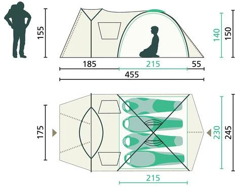 Jack Wolfskin Grand Illusion IV Kuppelzelt, 4 Personen, Beige â Bild 5