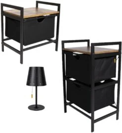 Bo-Camp Campingschrank Set & Harter Tischlampe - Camping Wagner Edition