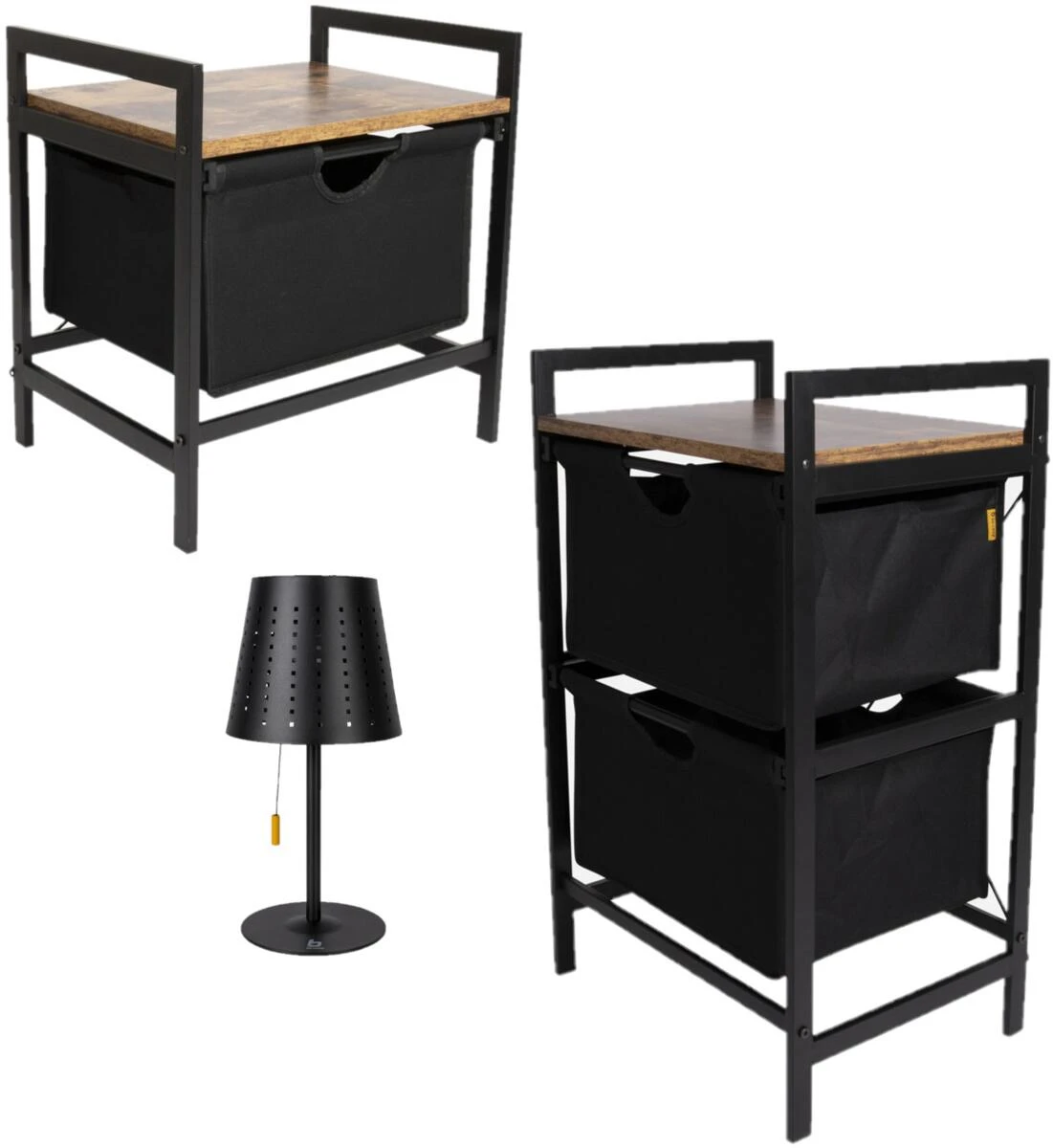 Bo-Camp Campingschrank Set & Harter Tischlampe - Camping Wagner Edition