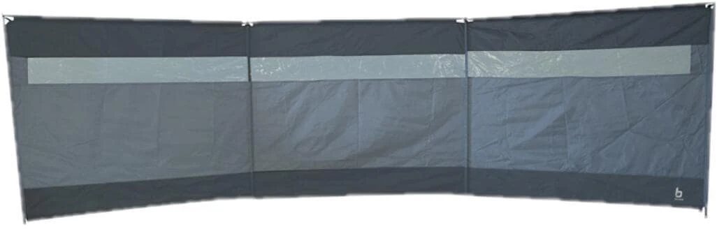 Bo-Camp Dennis Windschutz Mit Fenstern, 500x140cm, Grau