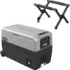 Yeticool TX50 Grey DualZone Kompressor-Kühlbox, (12/24/230V, 50L, Grau) + ST1 Klappbarer Kühlboxständer - Camping Wagner Edition