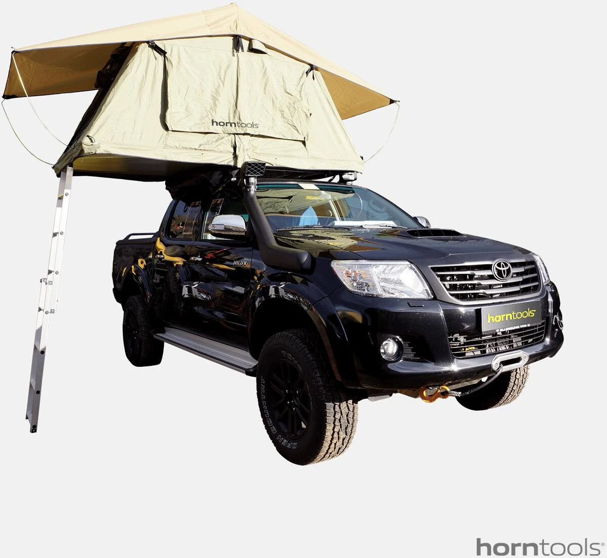 Horntools Dachzelt Trapper Joe Inkl. Vorzelt, 245x126x145cm, Sand â Bild 3