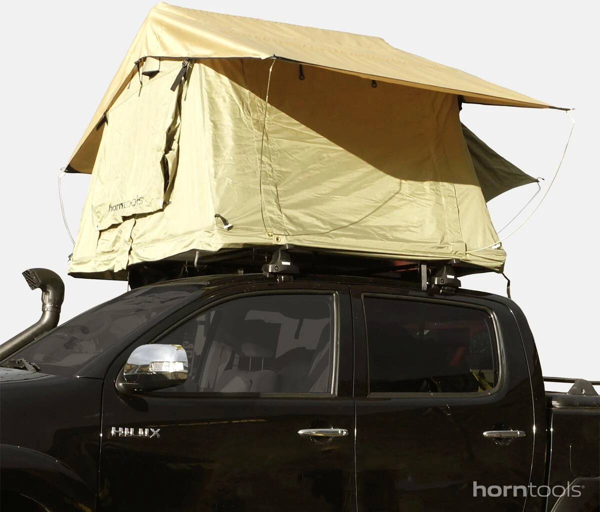 Horntools Dachzelt Trapper Joe Inkl. Vorzelt, 245x126x145cm, Sand â Bild 4
