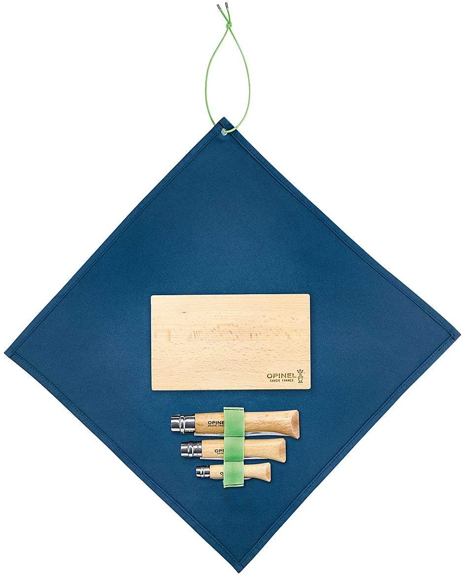 Opinel Outdoor Brotzeit-Set, Dunkelblau, 3-teilig