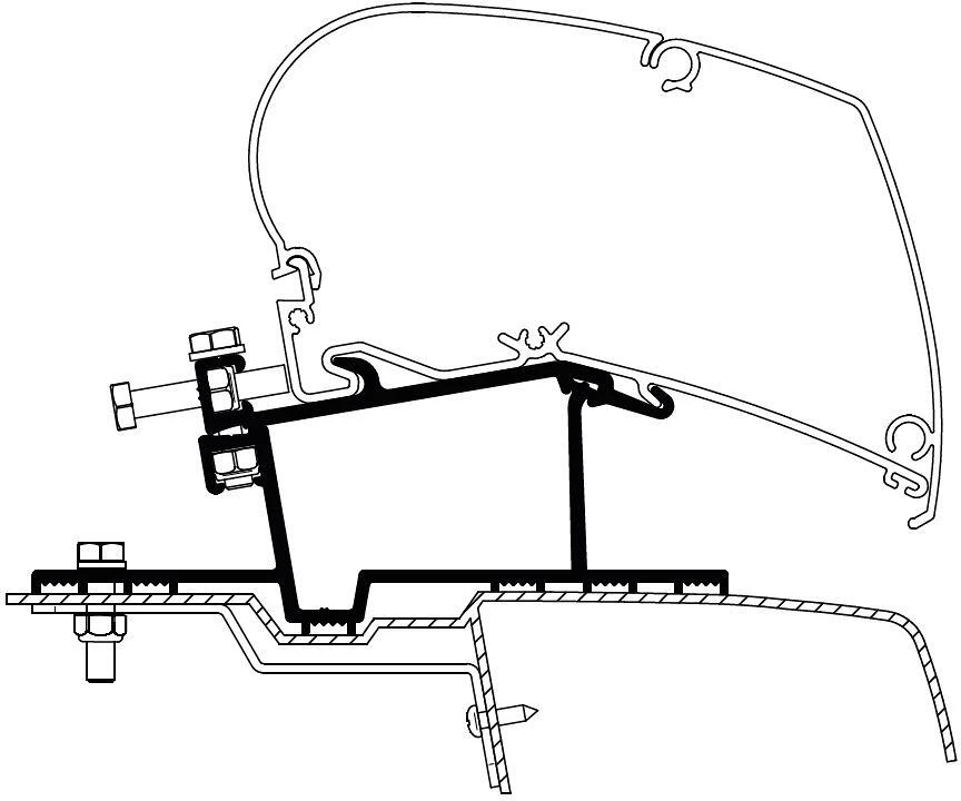 Thule Omnistor 6300 Adapter Für Renault Master / Opel Movano Ab 2010