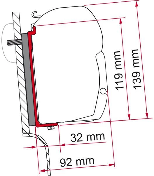 Fiamma F45 Adapter Für High Roof Westfalia