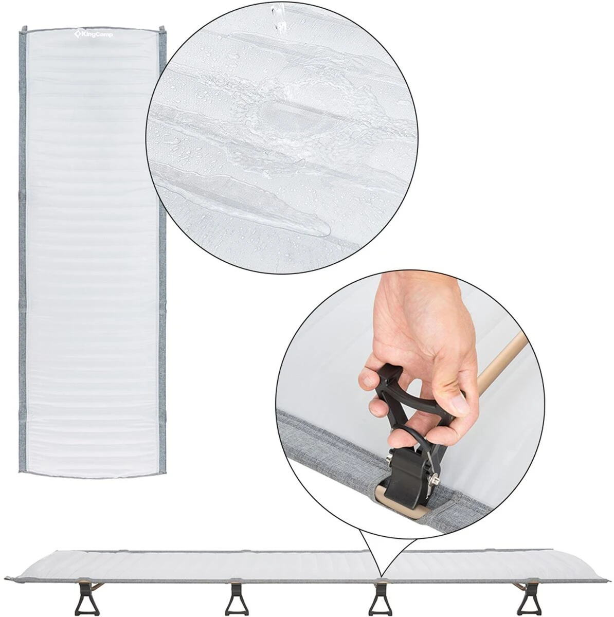 KingCamp Feldbett Mit Integrierter Luftmatratze, Hellgrau â Bild 5