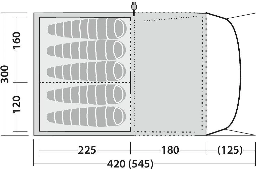 Robens Wolf Moon 5XP Tunnelzelt, 5-Personen, 545x300cm, Sandfarben/grün – Bild 12