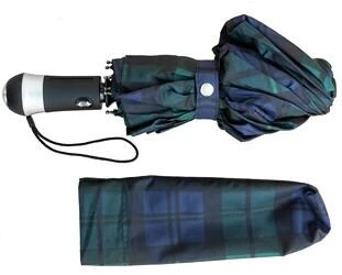 Origin Outdoors LED Trek Regenschirm, Blau/grün Kariert – Bild 5