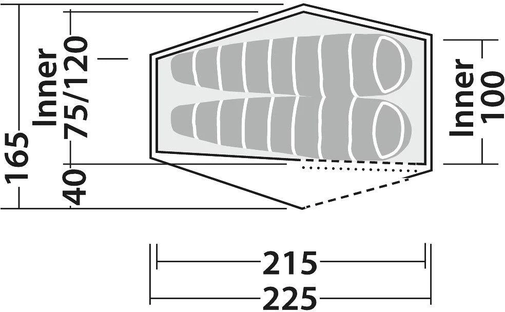 Robens Chaser 2 Tunnelzelt, 2-Personen, 225x165cm, Dunkelgrün – Bild 6