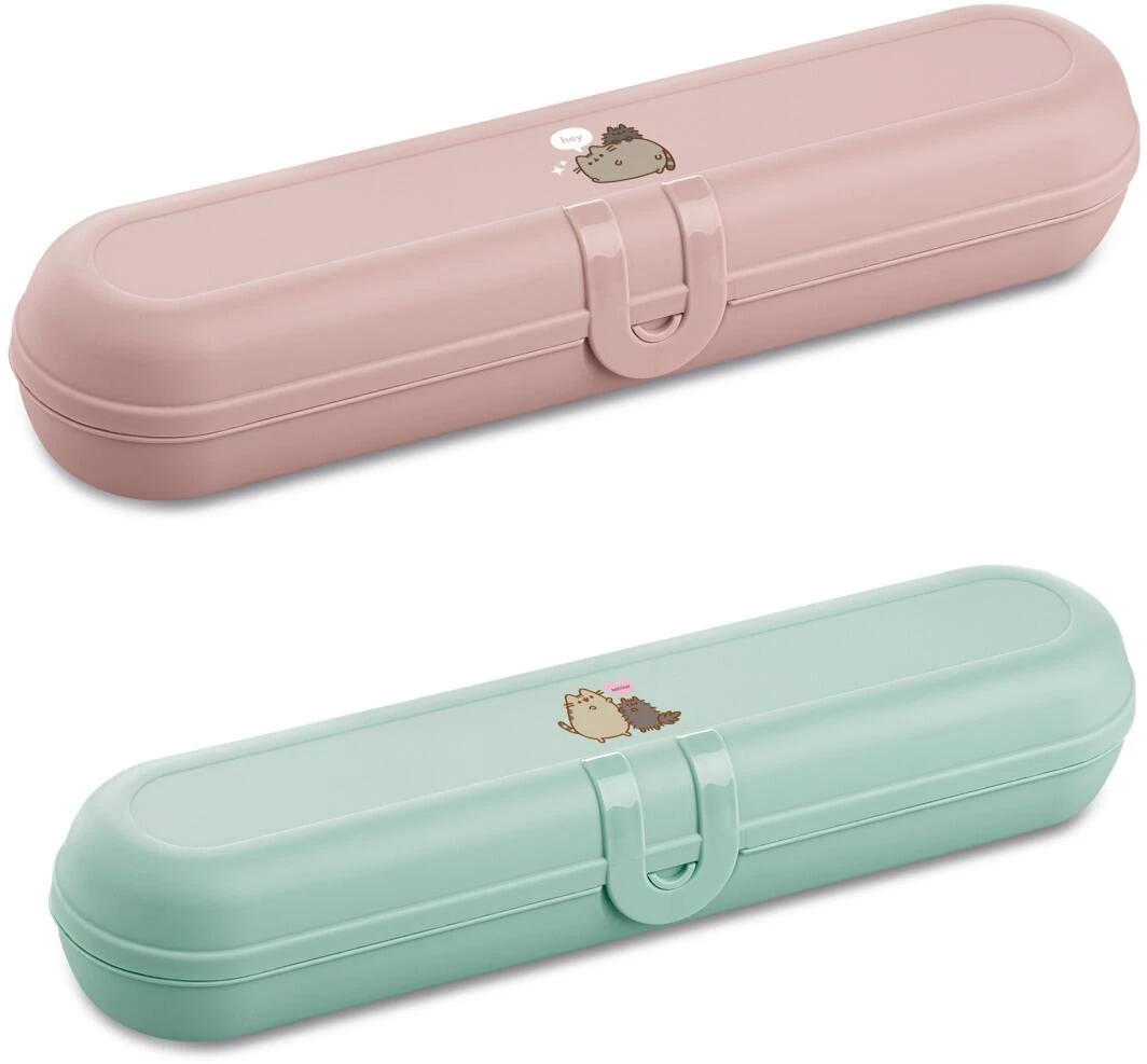 Koziol Kozio Klikk Ready Etui + Besteckset, 3-teilig, Pusheen Hi