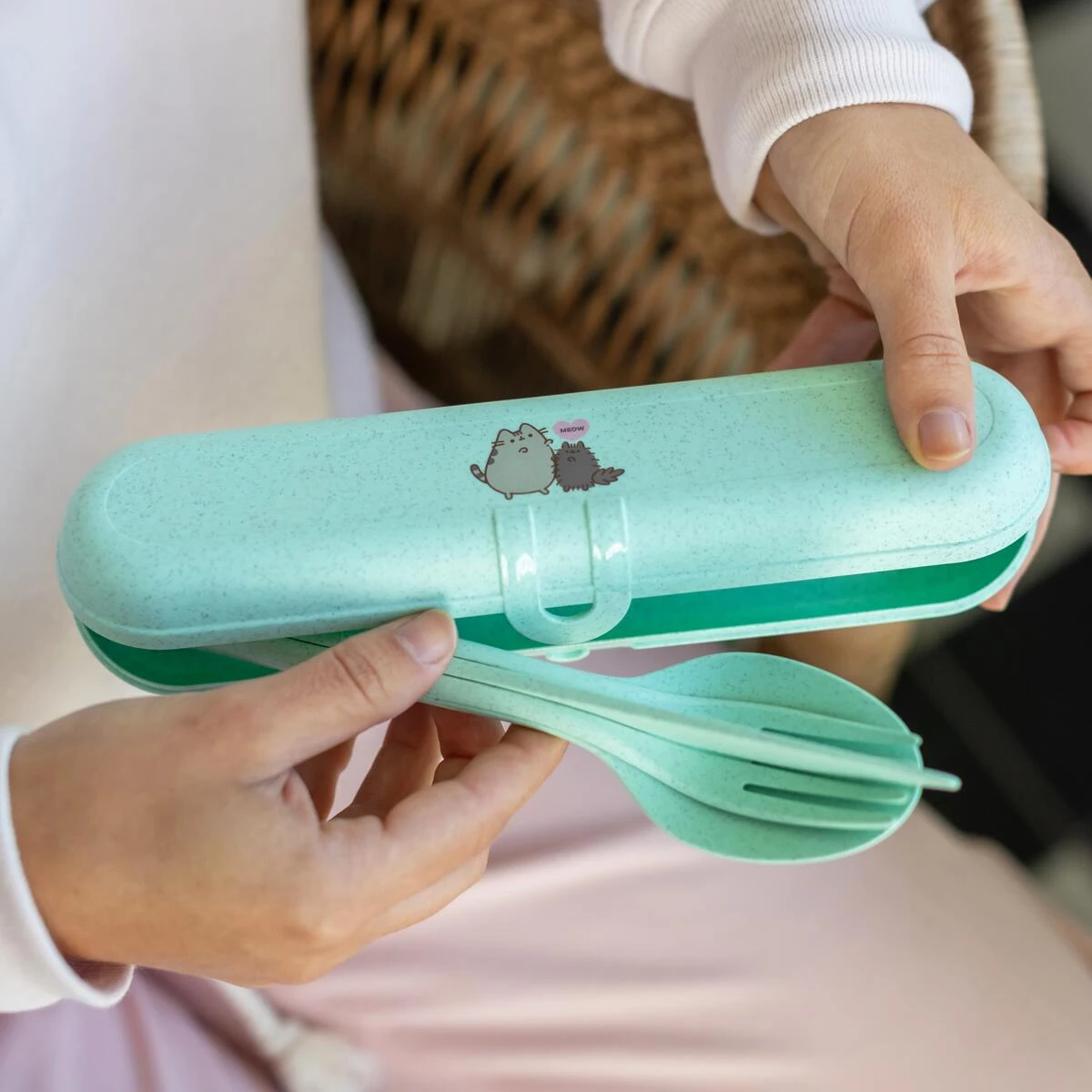 Koziol Kozio Klikk Ready Etui + Besteckset, 3-teilig, Pusheen Hi – Bild 3